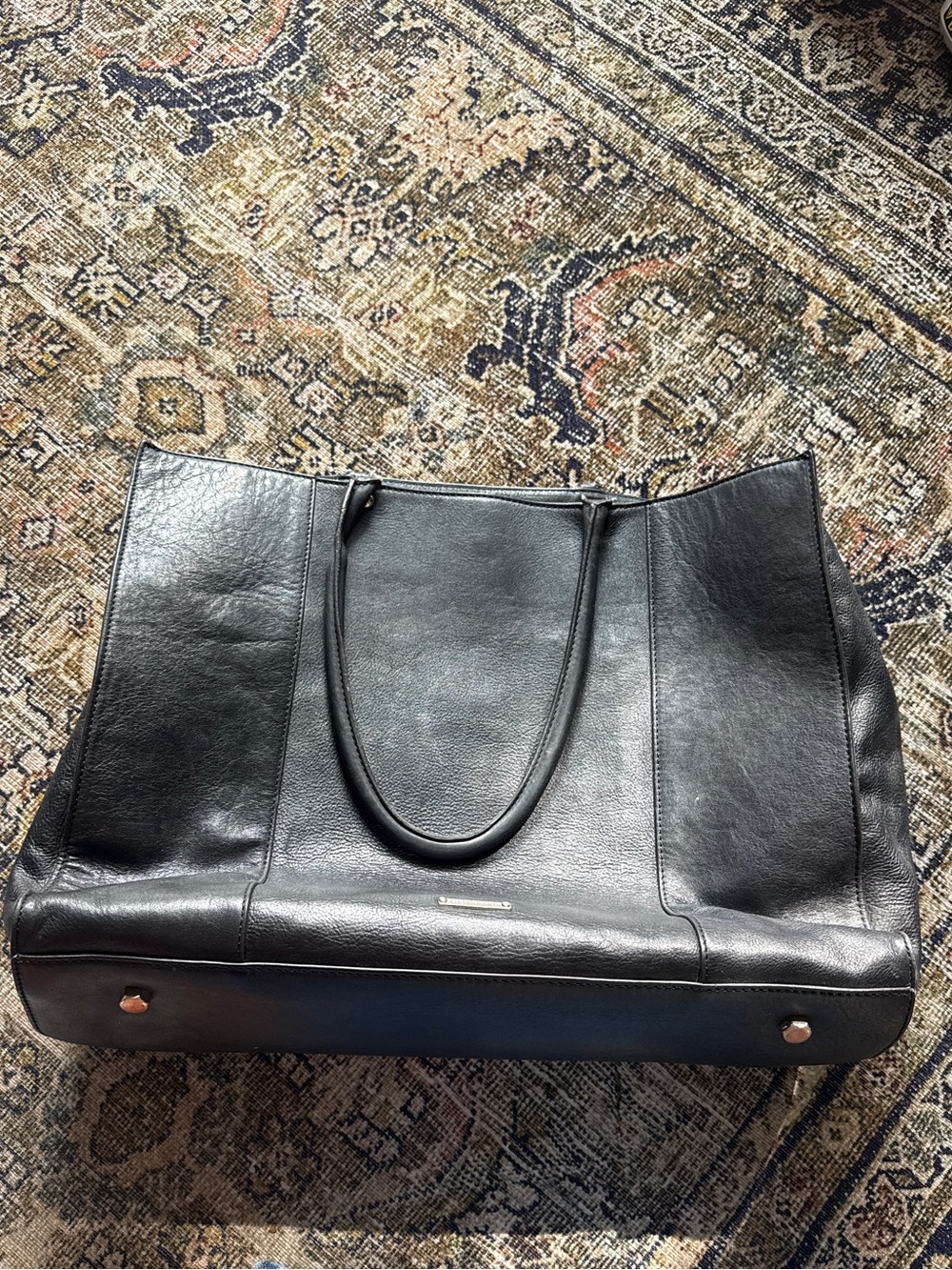 Rebecca Minkoff Black Genuine Leather Large Tote Shoulder Bag